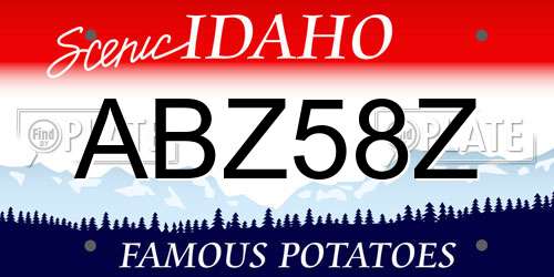ABZ58Z Idaho License Plate