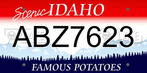 ABZ7623 Idaho License Plate