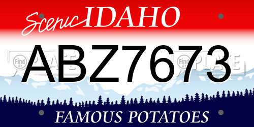 ABZ7673 Idaho License Plate