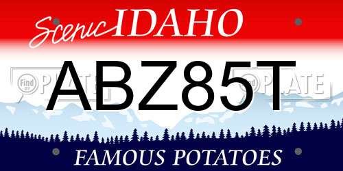 ABZ85T Idaho License Plate