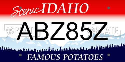 ABZ85Z Idaho License Plate