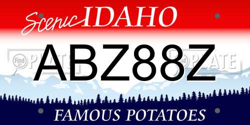 ABZ88Z Idaho License Plate