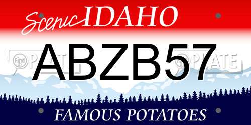 ABZB57 Idaho License Plate