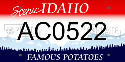 AC0522 Idaho License Plate