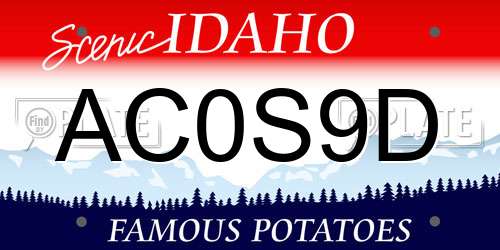 AC0S9D Idaho License Plate