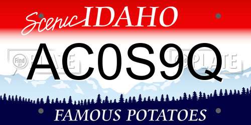 AC0S9Q Idaho License Plate