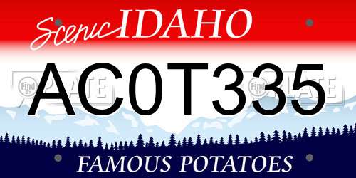 AC0T335 Idaho License Plate