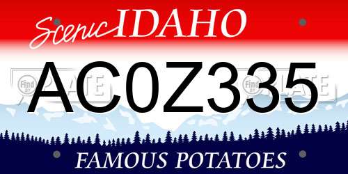 AC0Z335 Idaho License Plate