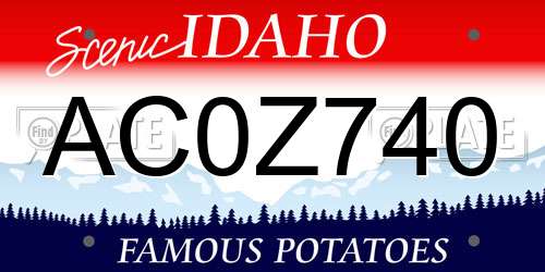 AC0Z740 Idaho License Plate