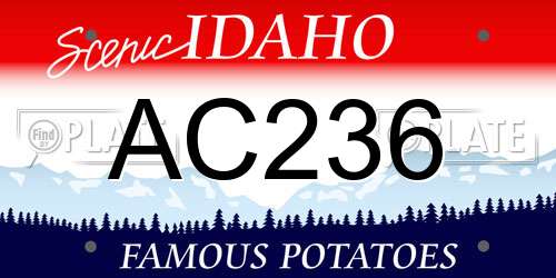 AC236 Idaho License Plate