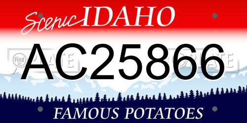 AC25866 Idaho License Plate