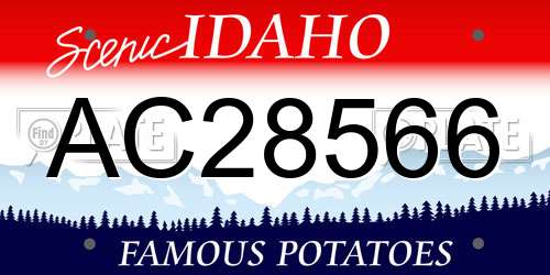 AC28566 Idaho License Plate