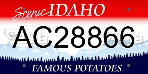 AC28866 Idaho License Plate