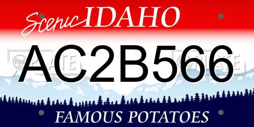 AC2B566 Idaho License Plate