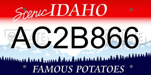 AC2B866 Idaho License Plate