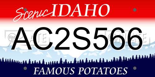 AC2S566 Idaho License Plate