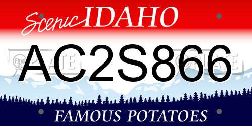AC2S866 Idaho License Plate