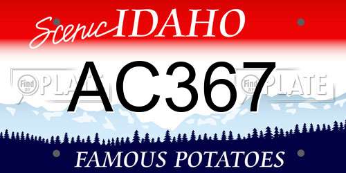 AC367 Idaho License Plate