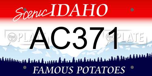 AC371 Idaho License Plate