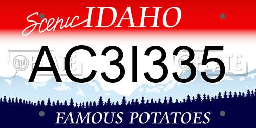 AC3I335 Idaho License Plate