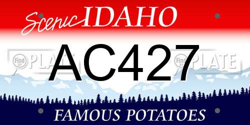AC427 Idaho License Plate