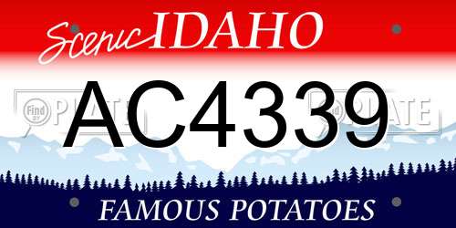 AC4339 Idaho License Plate