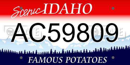 AC59809 Idaho License Plate