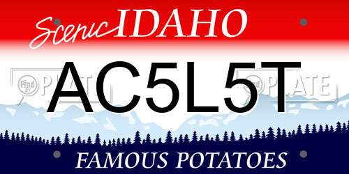 AC5L5T Idaho License Plate