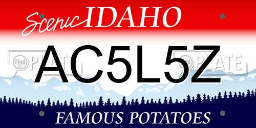 AC5L5Z Idaho License Plate