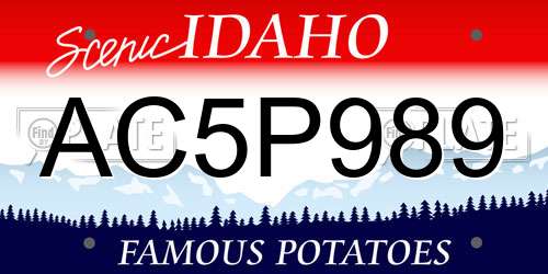 AC5P989 Idaho License Plate