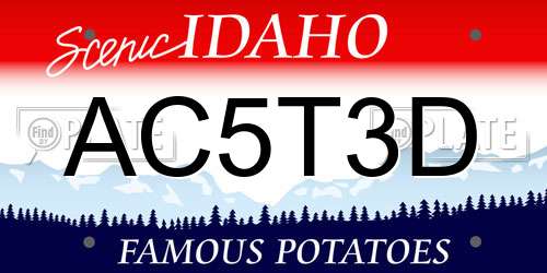 AC5T3D Idaho License Plate