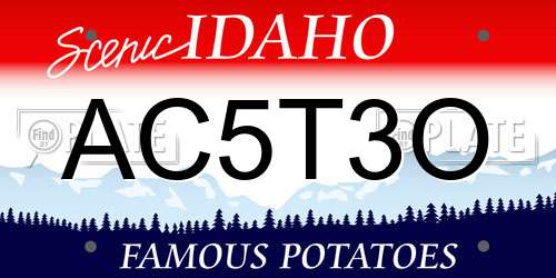 AC5T3O Idaho License Plate