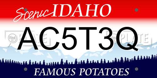 AC5T3Q Idaho License Plate