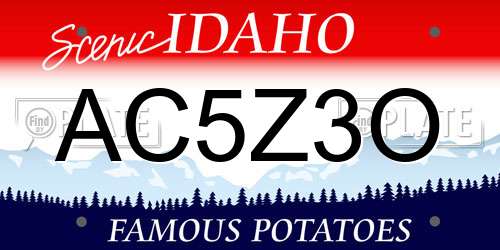 AC5Z3O Idaho License Plate