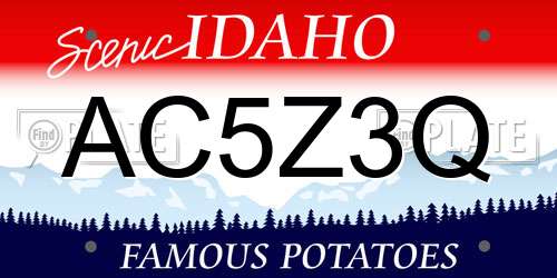 AC5Z3Q Idaho License Plate