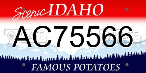 AC75566 Idaho License Plate