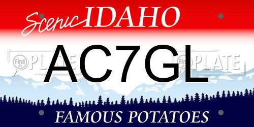 AC7GL Idaho License Plate