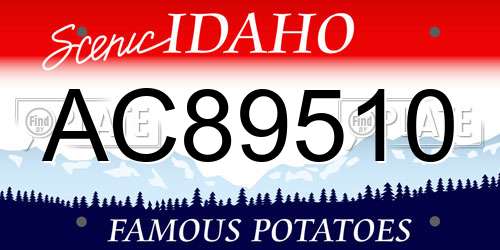AC89510 Idaho License Plate
