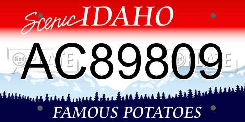 AC89809 Idaho License Plate