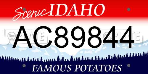 AC89844 Idaho License Plate