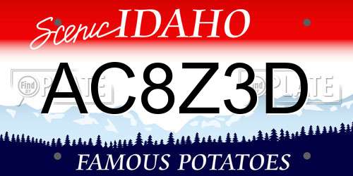 AC8Z3D Idaho License Plate