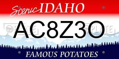 AC8Z3O Idaho License Plate