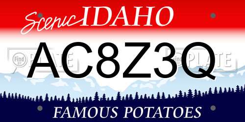 AC8Z3Q Idaho License Plate