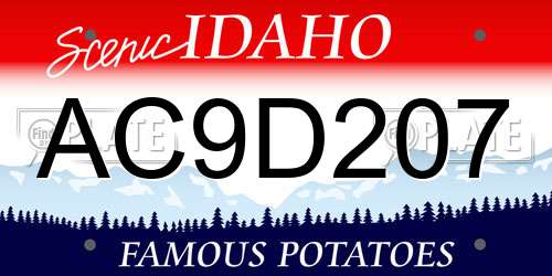 AC9D207 Idaho License Plate