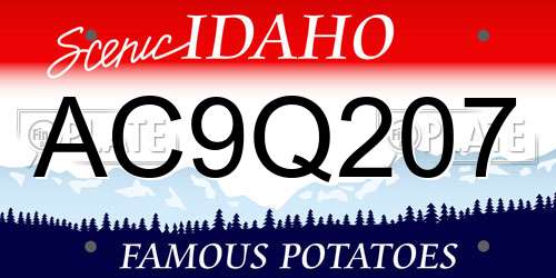 AC9Q207 Idaho License Plate