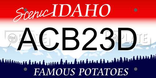 ACB23D Idaho License Plate