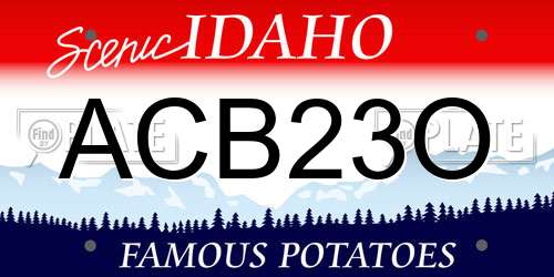 ACB23O Idaho License Plate