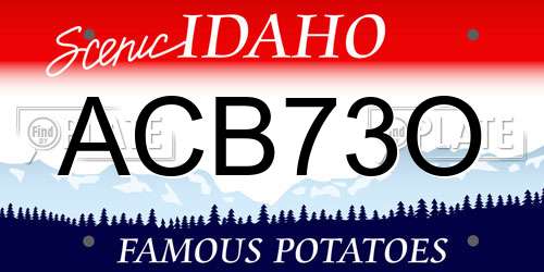 ACB73O Idaho License Plate
