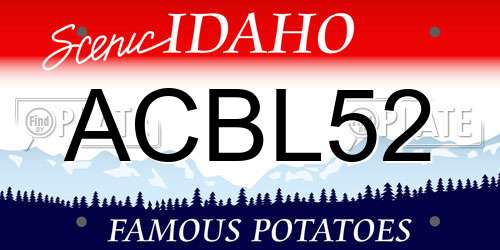 ACBL52 Idaho License Plate