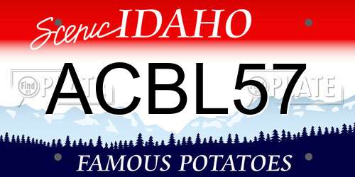 ACBL57 Idaho License Plate